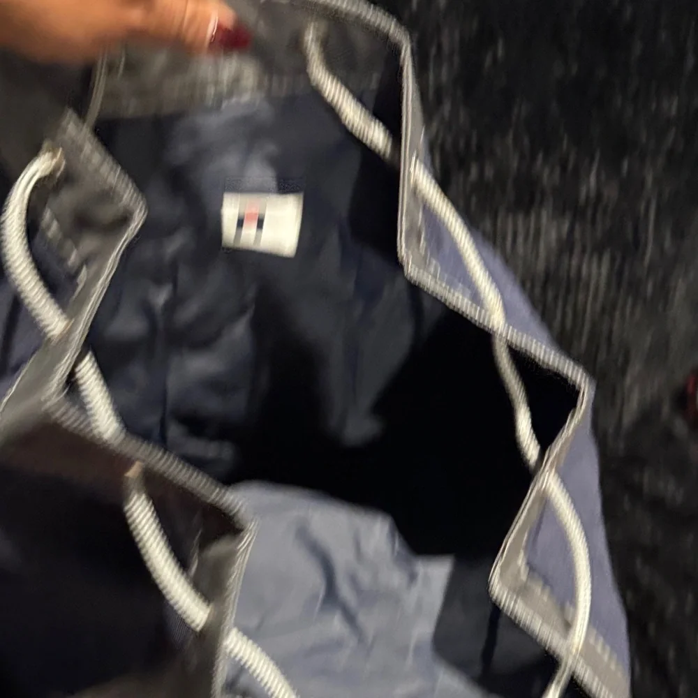 Tommy Hilfiger Blue and Gray Duffel Bag